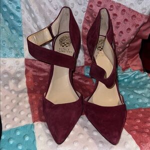 Vince Camuto Women’s Burgundy Suede Pointed Toe Heels